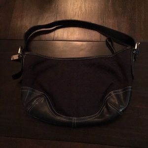 Coach fabric and leather black handbag